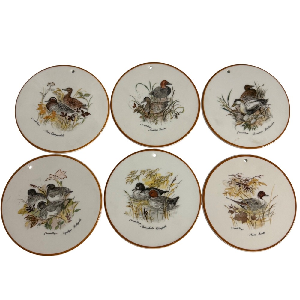 Mads Stage Danish Design Duck Ceramic Wall Plaques‎ Coasters Set of 6 Vintage